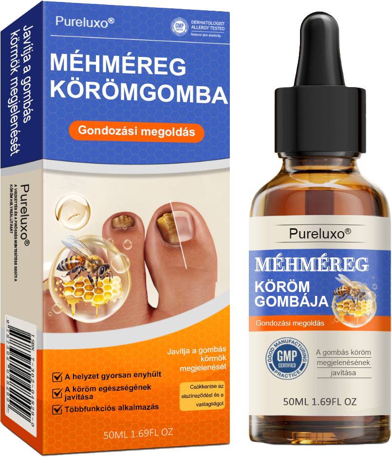 👣🐝🐝Pureluxo® Méhméreg Körömgomba Kezelőoldat: Teljes megoldás a körömgomba problémájára🌟👣👣👣👣👣