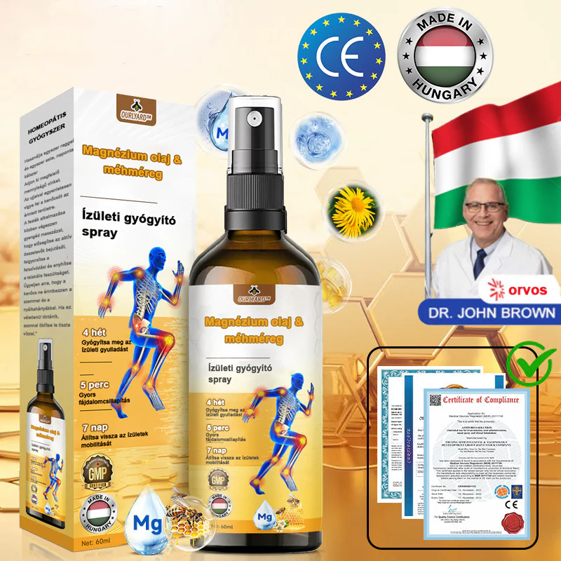 ✅ Hivatalos áruház: Ouryard™ Magnéziumolaj és Mézes Ízületjavító Spray 👨‍⚕️ Jóváhagyva a Magyar Gyógyszerészeti és Egészségügyi Minőség- és Szervezetfejlesztési Intézet (OGYÉI) által. 🔥