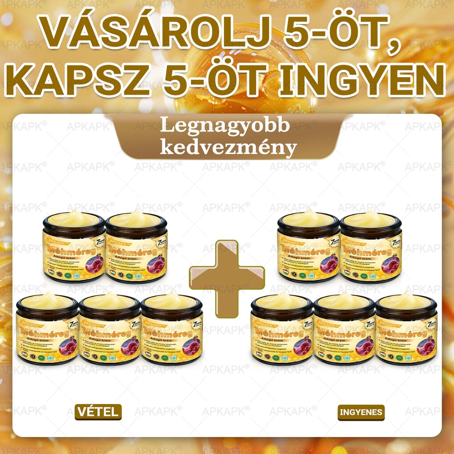 🎁🧡APKAPK®  Méhméreg krém a bőr megújítására 🐝 segít megoldani olyan bőrproblémákat, mint: ráncok, hegek, pigmentfoltok, striák, akné, pikkelysömör, ekcéma, bőrelváltozások, irritációk, gyulladások és egyéb bőrpanaszok.🧡🐝🐝