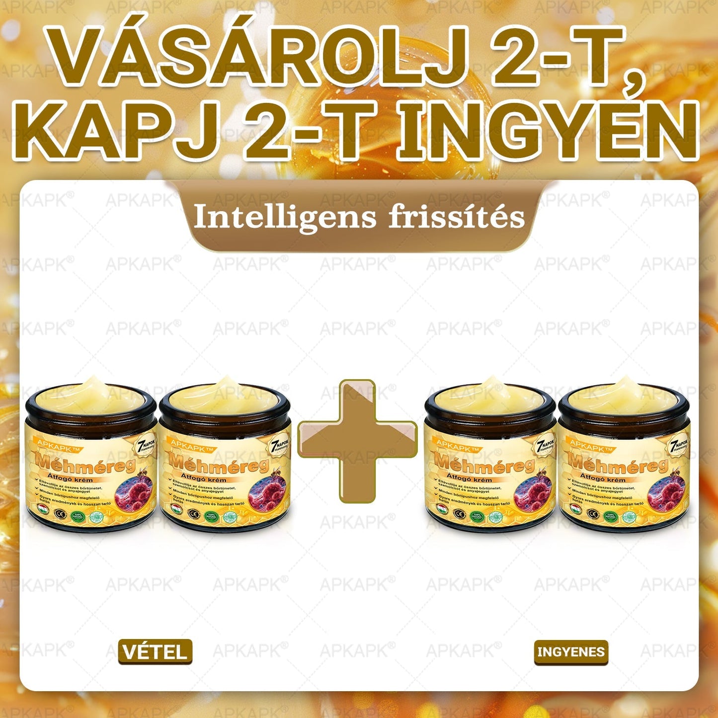 🎁🧡APKAPK®  Méhméreg krém a bőr megújítására 🐝 segít megoldani olyan bőrproblémákat, mint: ráncok, hegek, pigmentfoltok, striák, akné, pikkelysömör, ekcéma, bőrelváltozások, irritációk, gyulladások és egyéb bőrpanaszok.🧡🐝🐝
