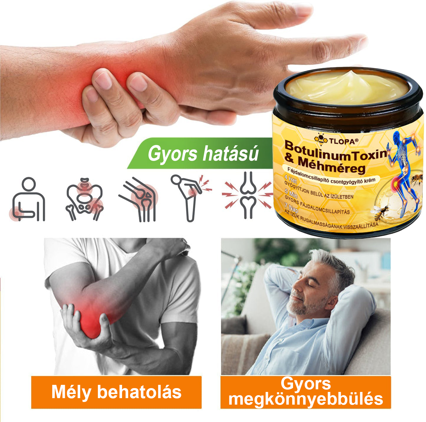 🦴TLOPA® Botulinum Toxin és Méhméreg Fájdalomcsillapító Csontgyógyító Krém🐝 🔥(Kifejezetten időseknek & ortopéd szakorvosok ajánlásával)🦴🦴