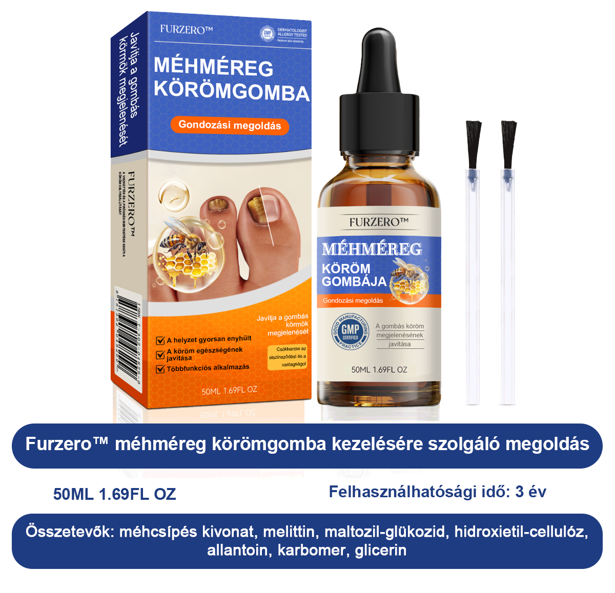 👣🐝🐝Furzero™ Méhméreg Körömgomba Kezelőoldat: Teljes megoldás a körömgomba problémájára🌟👣👣