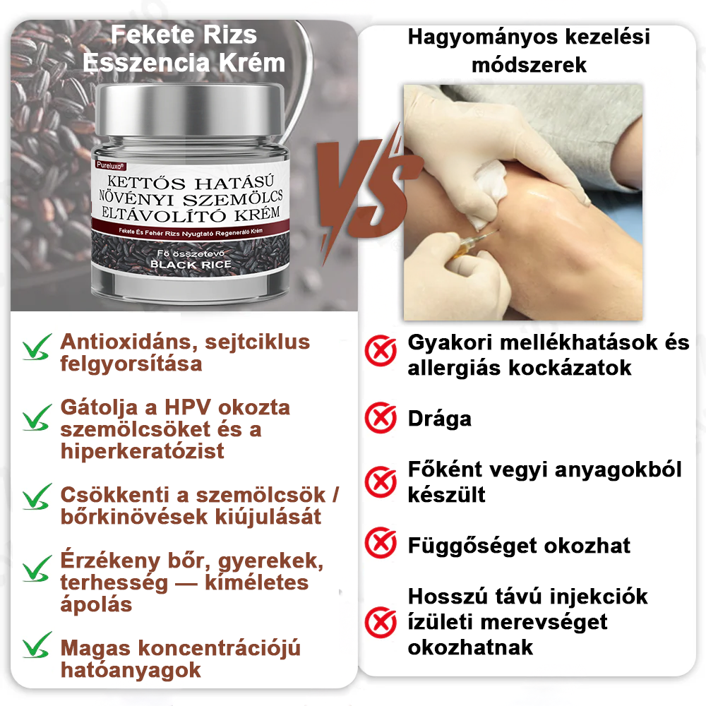 ✅ Pureluxo® Fekete Rizses Bőrregeneráló Krém 👨‍⚕️ (Szemölcsök, bőrkinövések, foltok és hiperpigmentáció kezelésére)✅✅