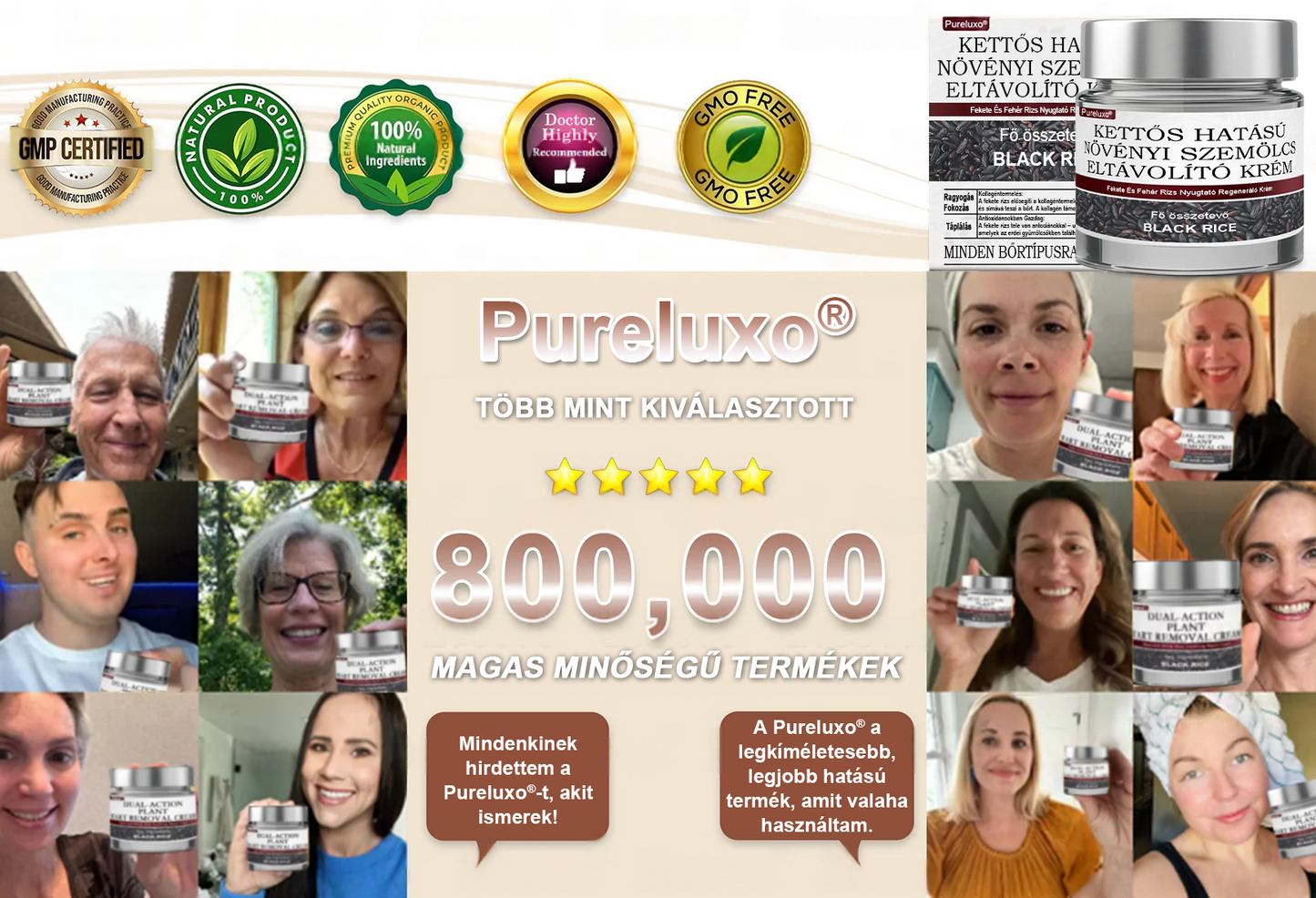 ✅ Pureluxo® Fekete Rizses Bőrregeneráló Krém 👨‍⚕️ (Szemölcsök, bőrkinövések, foltok és hiperpigmentáció kezelésére)✅✅