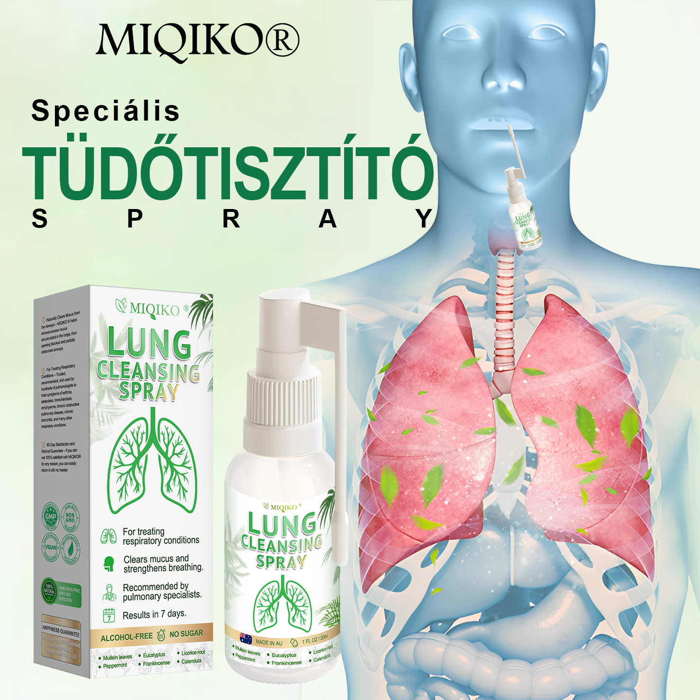 ☘️[Hivatalos márkaüzlet] 👨‍⚕️𝐌𝐈𝐐𝐈𝐊𝐎® Fejlett tüdőtisztító spray (☘️Tüdőspecialisták ajánlásával)☘️☘️☘️