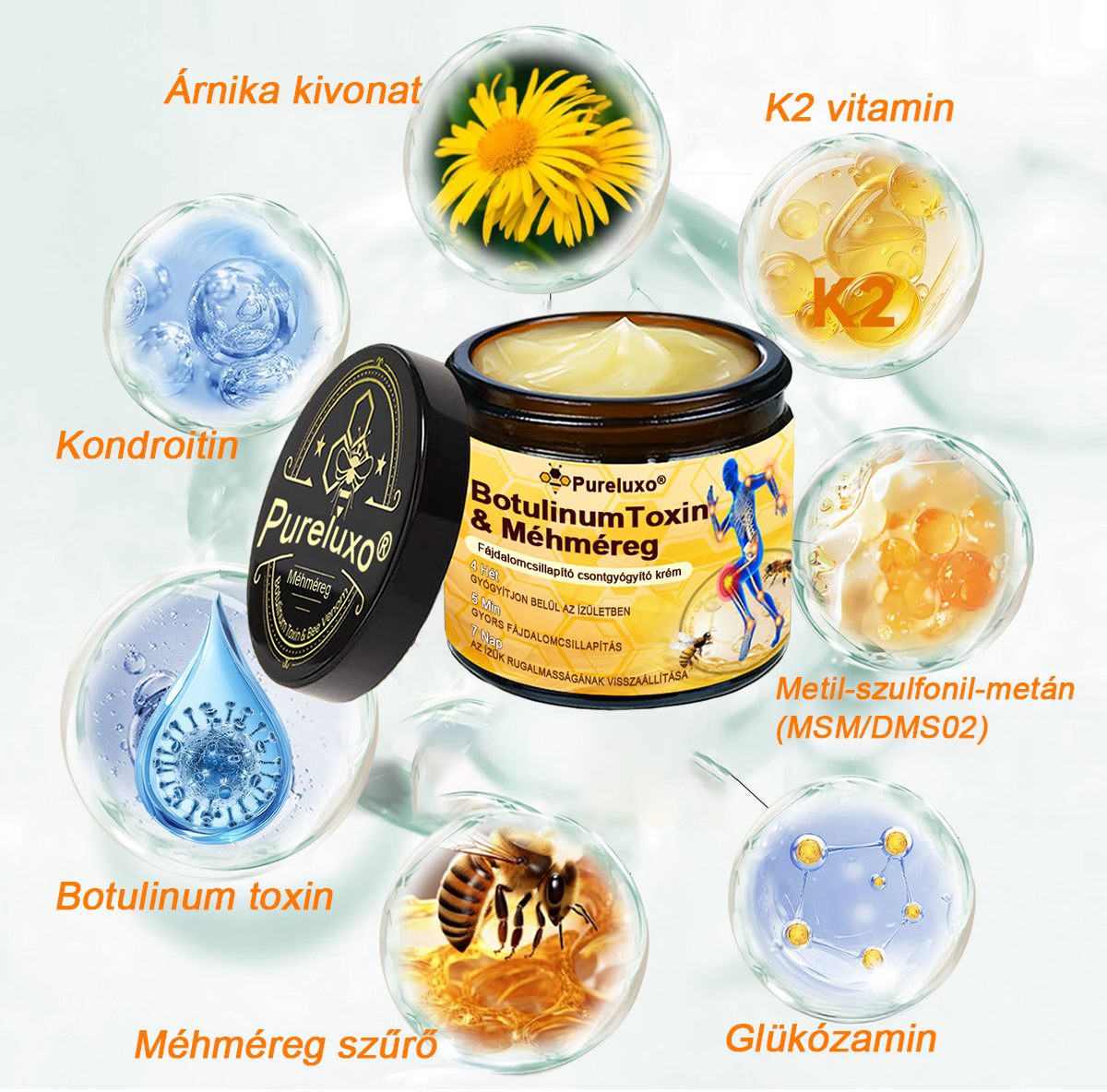 🦴Pureluxo® Botulinum Toxin és Méhméreg Fájdalomcsillapító Csontgyógyító Krém🐝 🔥(Kifejezetten időseknek & ortopéd szakorvosok ajánlásával)🦴🦴🦴