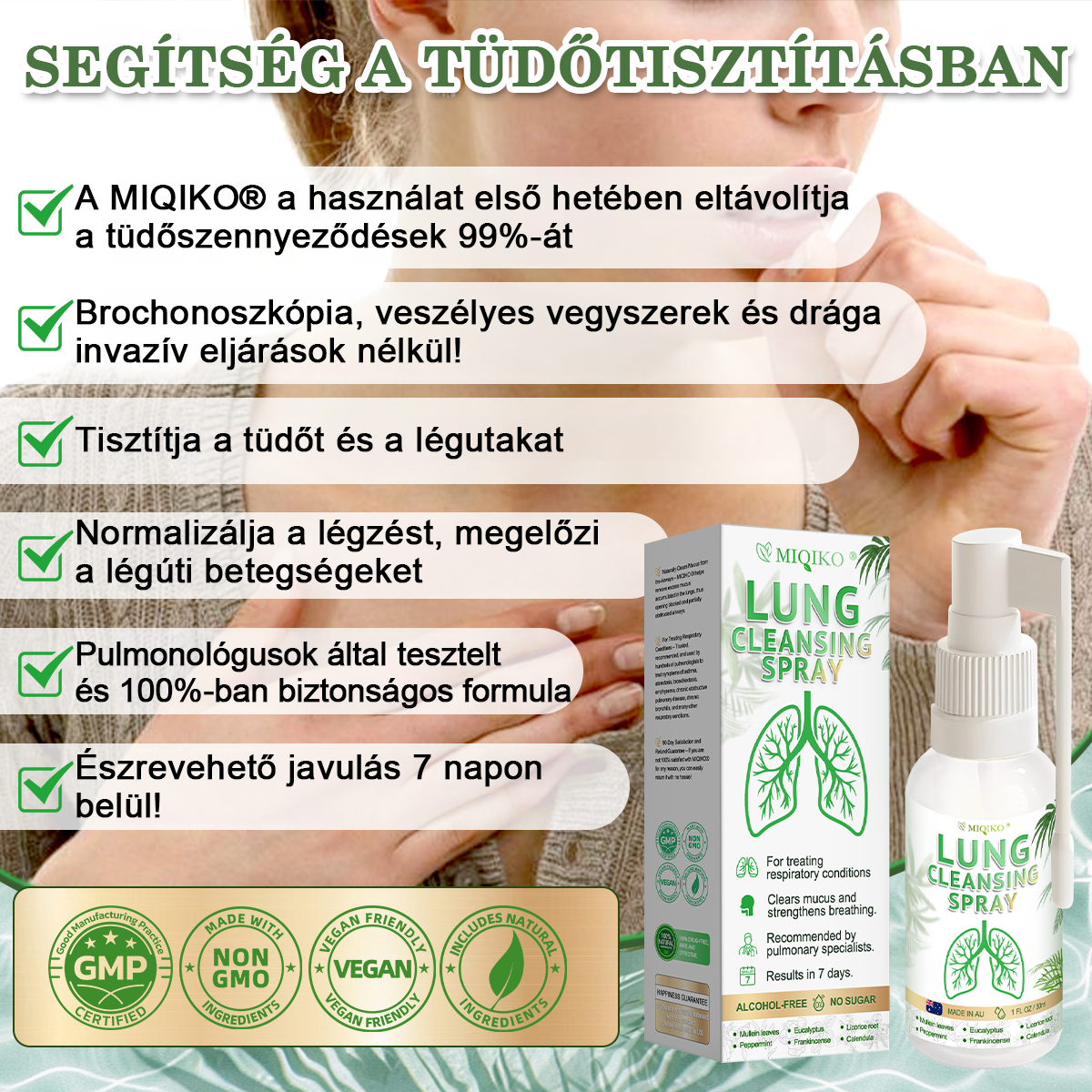☘️[Hivatalos márkaüzlet] 👨‍⚕️𝐌𝐈𝐐𝐈𝐊𝐎® Fejlett tüdőtisztító spray (☘️Tüdőspecialisták ajánlásával)☘️☘️☘️