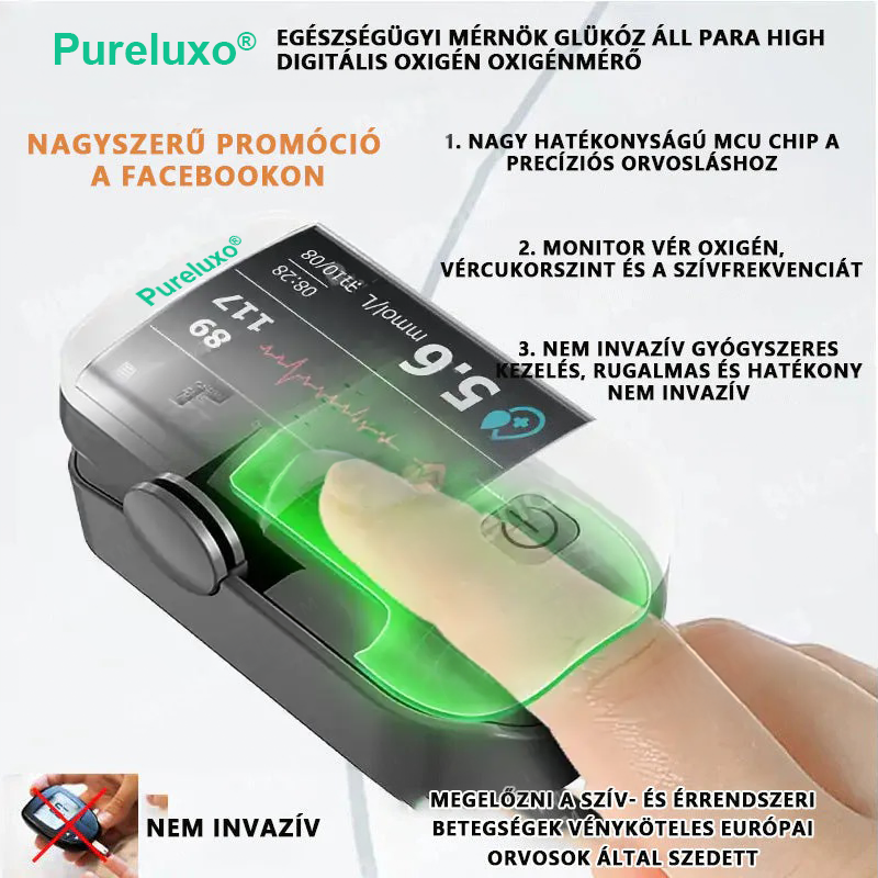 Pureluxo® következő generációs intelligens, többfunkciós, nem invazív lézeres vércukormérő 👩‍💼[99,9%-os pontosság]🍀🍀🍀