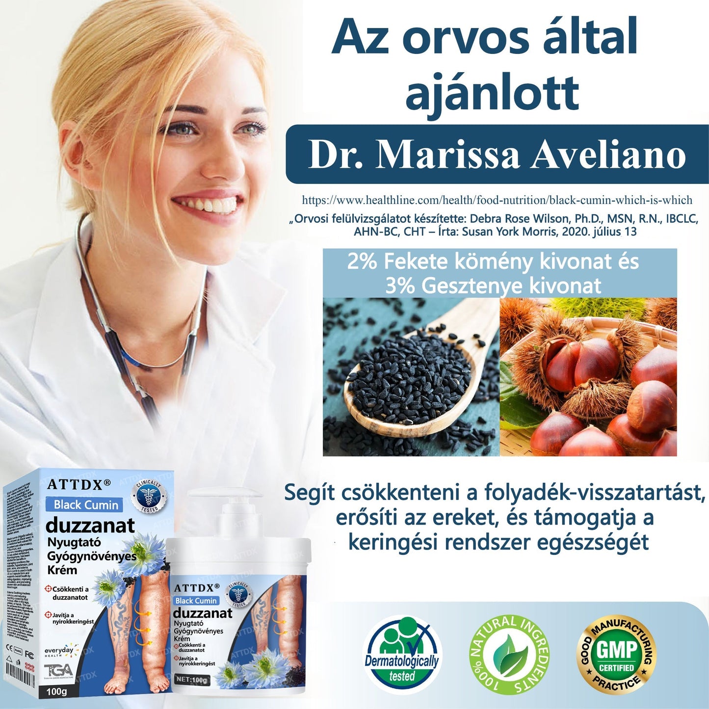 💧ATTDX® Növényi ödéma enyhítő krém nigellával💧💧💧