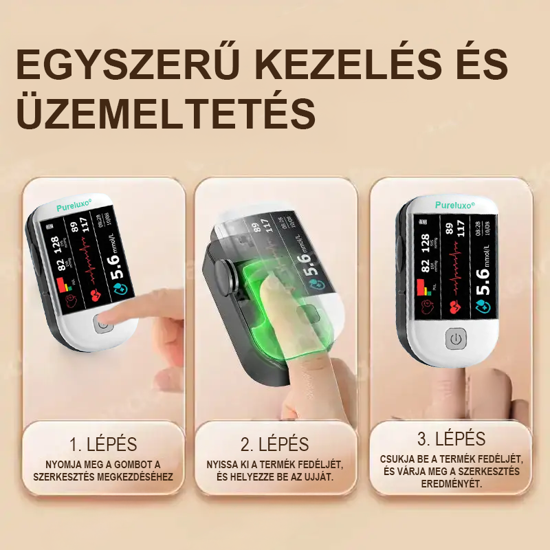 Pureluxo® következő generációs intelligens, többfunkciós, nem invazív lézeres vércukormérő 👩‍💼[99,9%-os pontosság]🍀🍀🍀