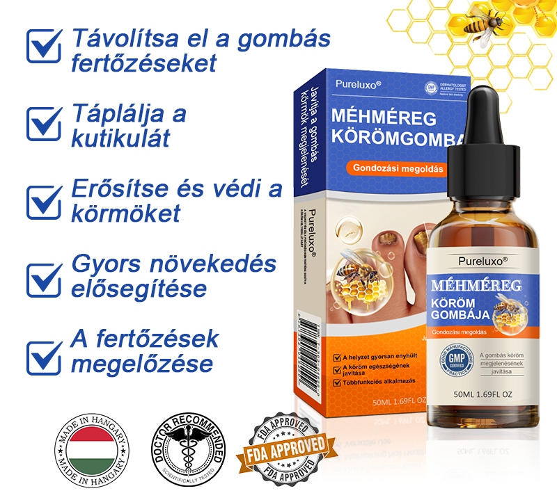 👣🐝🐝Pureluxo® Méhméreg Körömgomba Kezelőoldat: Teljes megoldás a körömgomba problémájára🌟👣👣👣👣👣