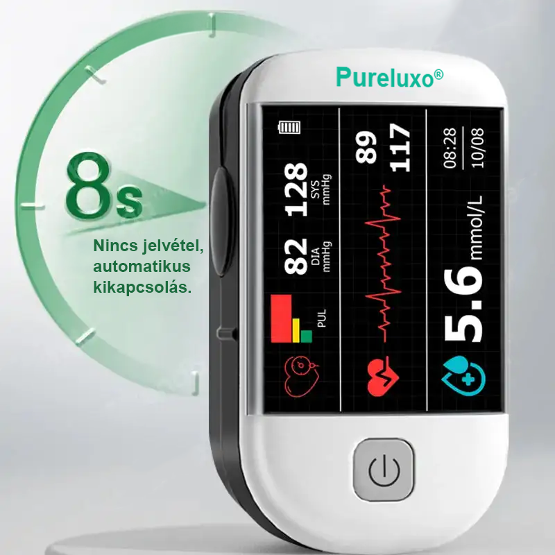 Pureluxo® következő generációs intelligens, többfunkciós, nem invazív lézeres vércukormérő 👩‍💼[99,9%-os pontosság]🍀🍀🍀
