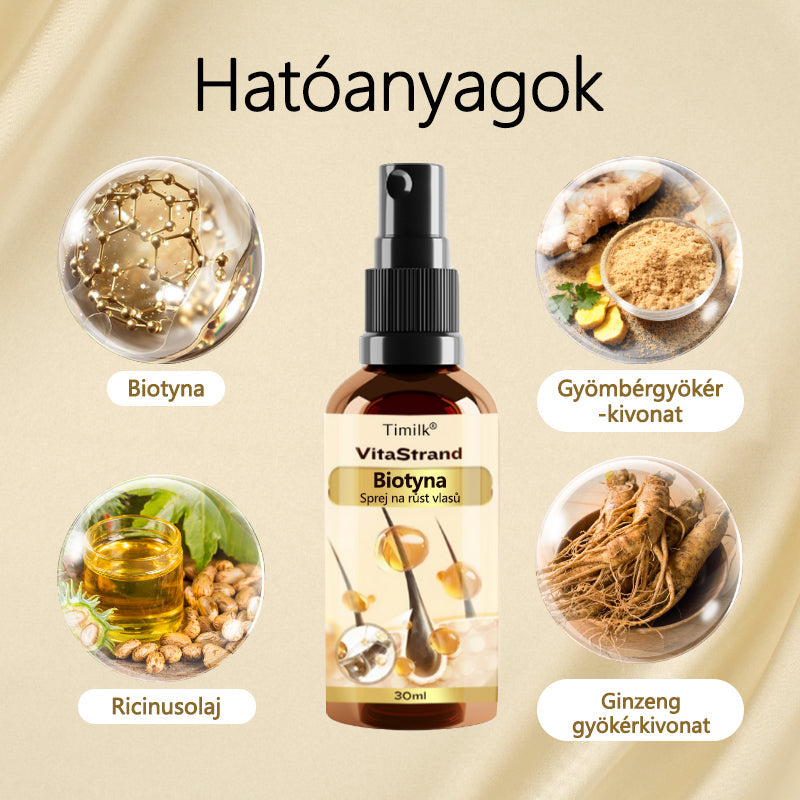 Timilk® VitaStrand Biotin hajnövekedést elősegítő spray✅ Sűrű, fényes haj néhány hét alatt🔥
