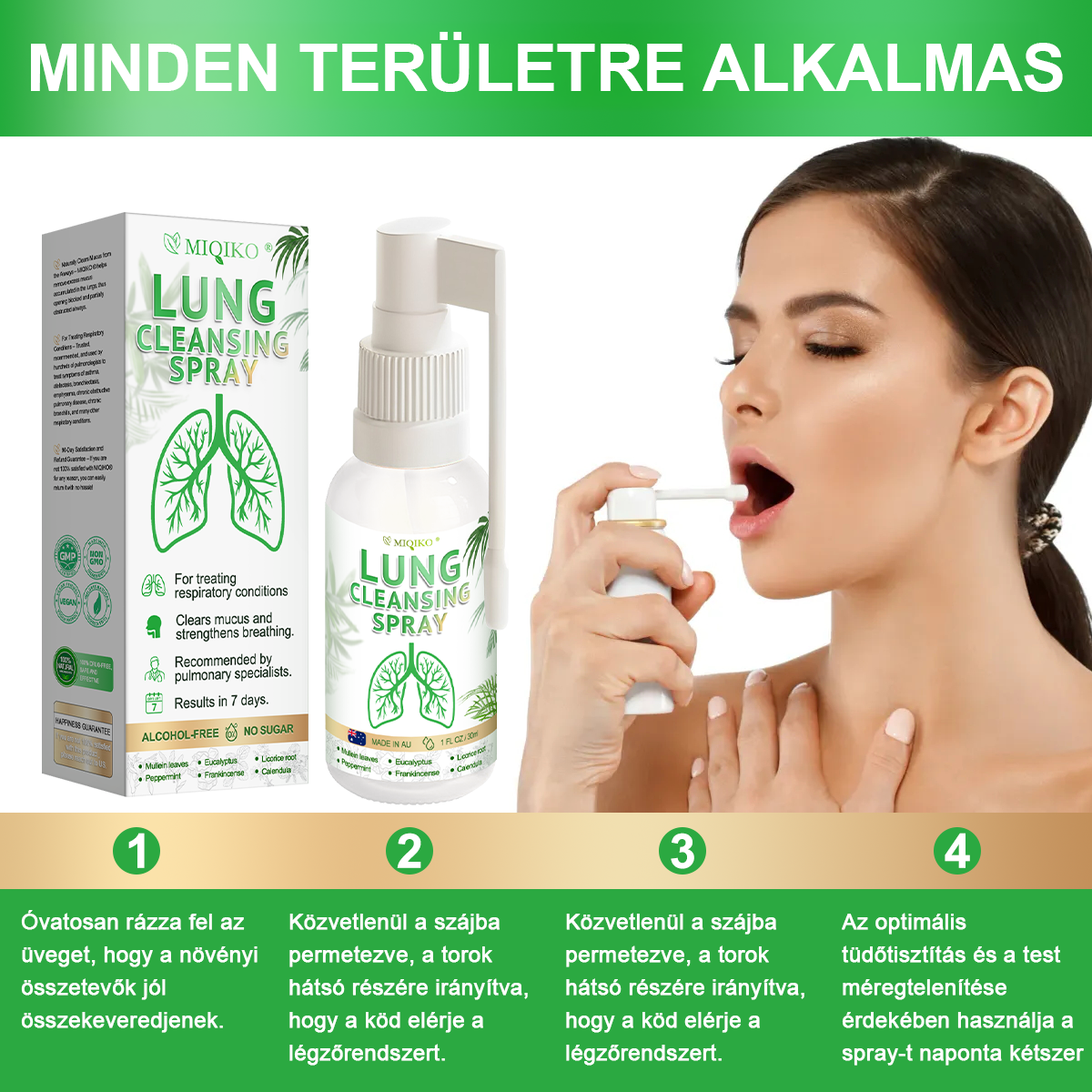 ☘️[Hivatalos márkaüzlet] 👨‍⚕️𝐌𝐈𝐐𝐈𝐊𝐎® Fejlett tüdőtisztító spray (☘️Tüdőspecialisták ajánlásával)☘️☘️☘️