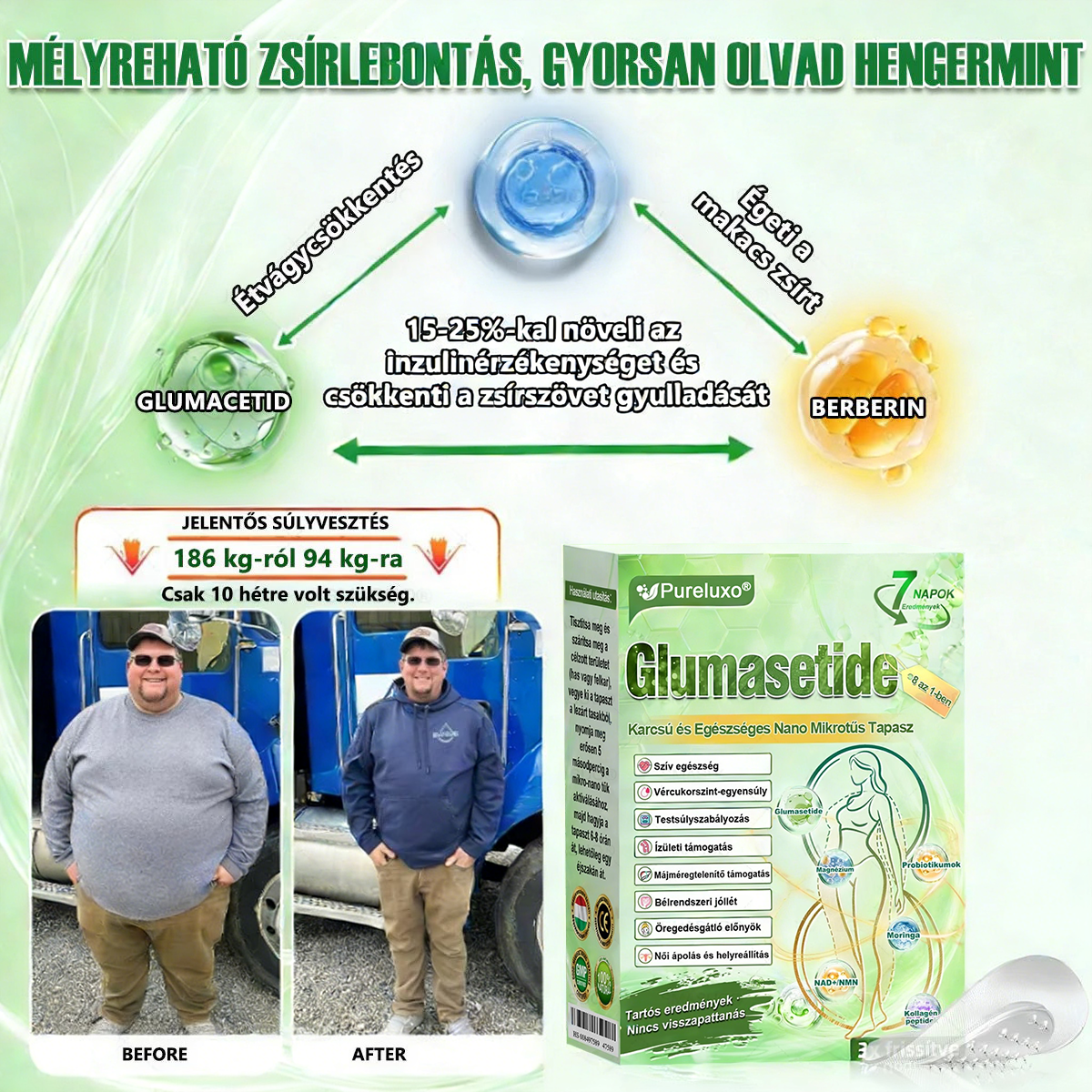 A🇭🇺Európai egészségügyi előírásoknak megfelelő · 👩‍⚕️Orvosi szakértők által ajánlott termék| 🎁 𝑷𝒖𝒓𝐞𝐿𝒖𝒙𝐨® Glumasetide 8 az 1-ben Karcsú és Egészséges Nano Mikrotűs Tapasz🔥🔥🔥
